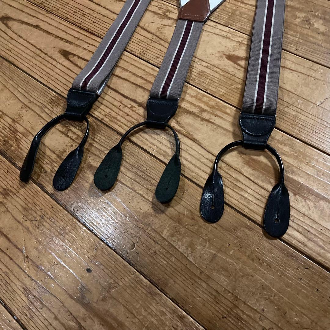 ビンテージ サスペンダー ストライプ 紳士 メンズ レトロ アンティーク 戦前