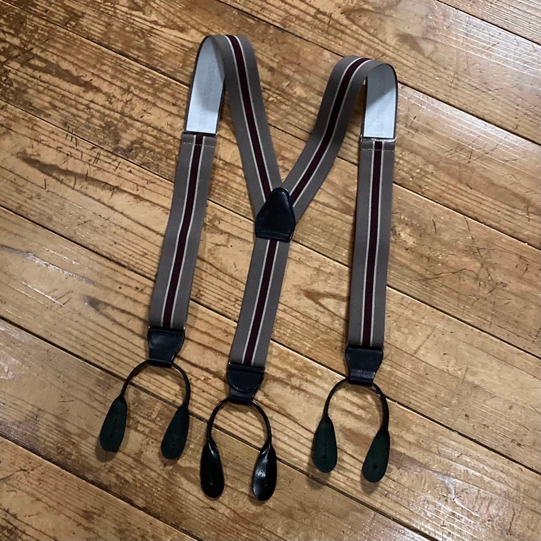 ビンテージ サスペンダー ストライプ 紳士 メンズ レトロ アンティーク 戦前