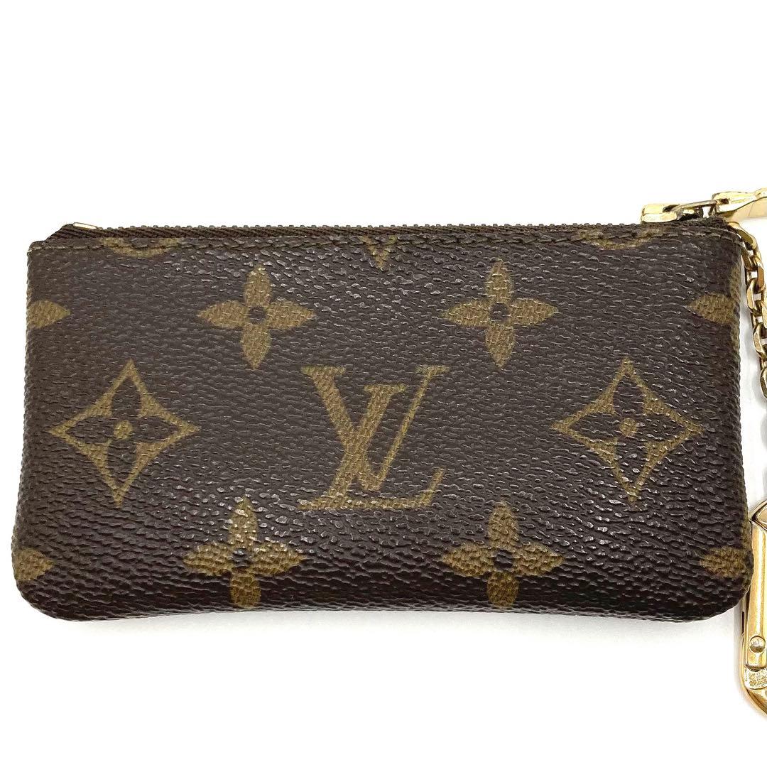 ルイヴィトン ポシェットクレ ケース モノグラム PVC レザー 小銭入れ