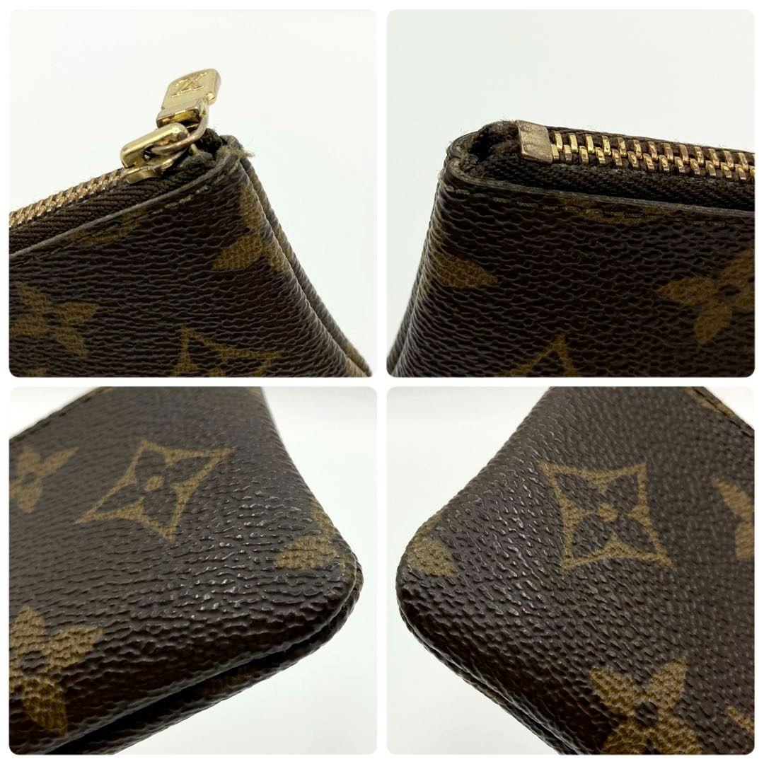 ルイヴィトン ポシェットクレ ケース モノグラム PVC レザー 小銭入れ