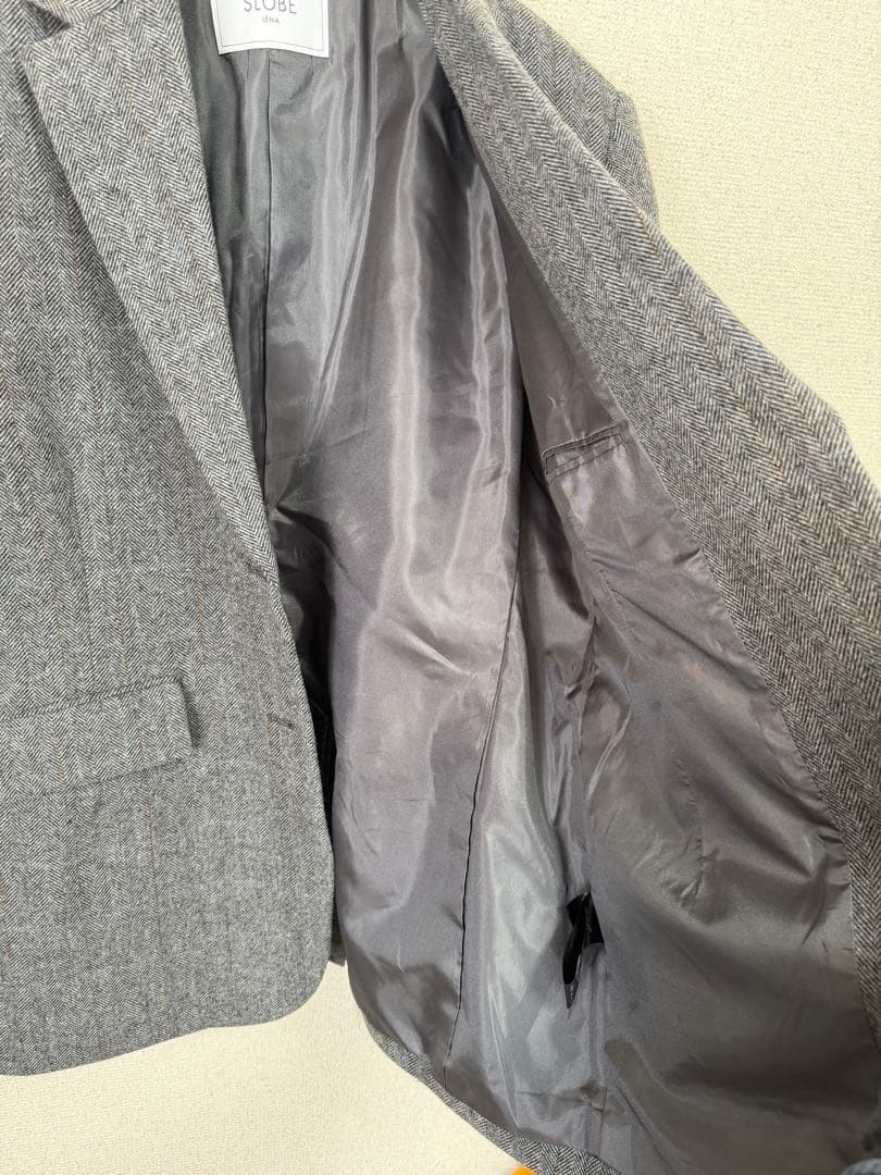 スローブイエナ　チェックBIGジャケット　グレー