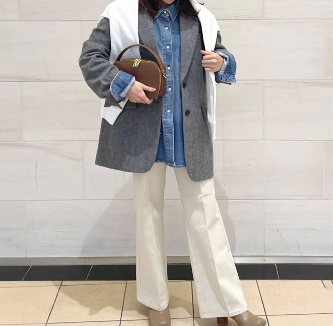 スローブイエナ　チェックBIGジャケット　グレー