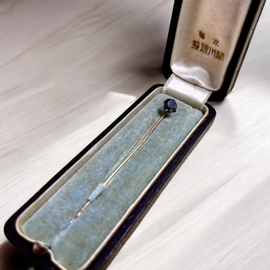 【アンティーク】K18 ヘマタイト ハットピン ジュエリー 京都關川