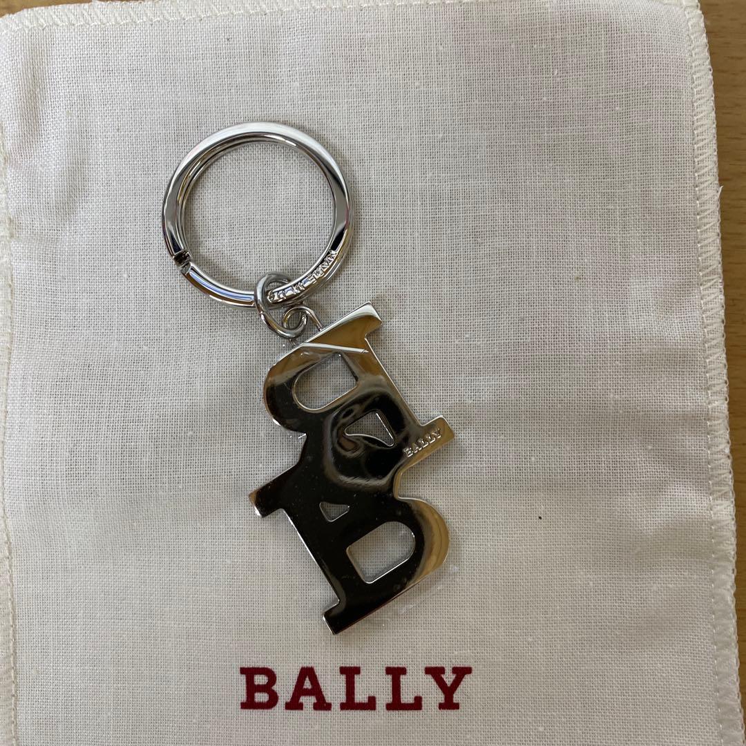 BALLY ロゴキーホルダー シルバー・ブラック