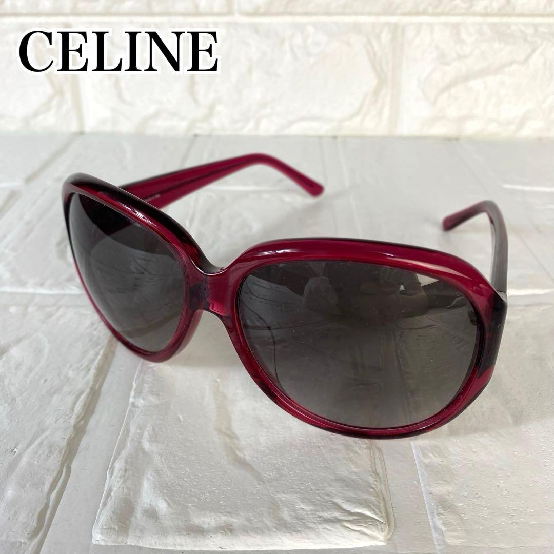 【美品】CELINE　セリーヌ　サングラス　SC1758G レッド　ケース付き
