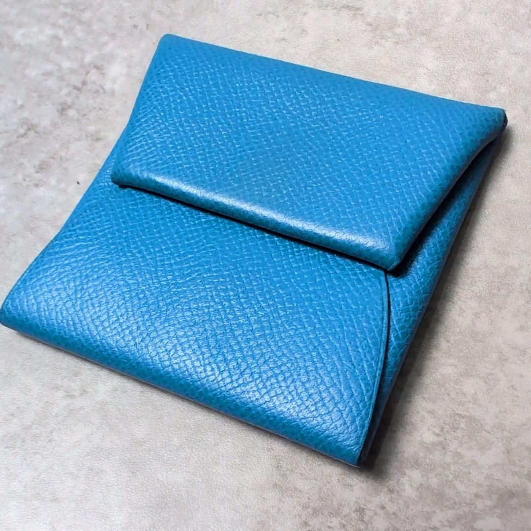 HERMES バスティア ヴォーエプソン ケース 小銭入れ　ブルー