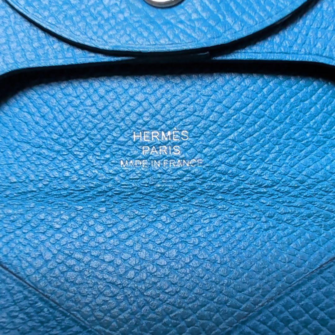 HERMES バスティア ヴォーエプソン ケース 小銭入れ　ブルー