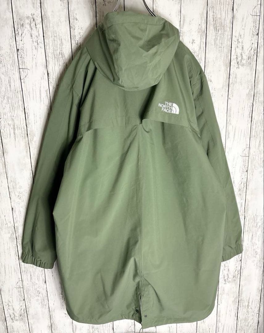 ノースフェイス フィッシュテール モッズコート XL オリーブ 刺繍ロゴ