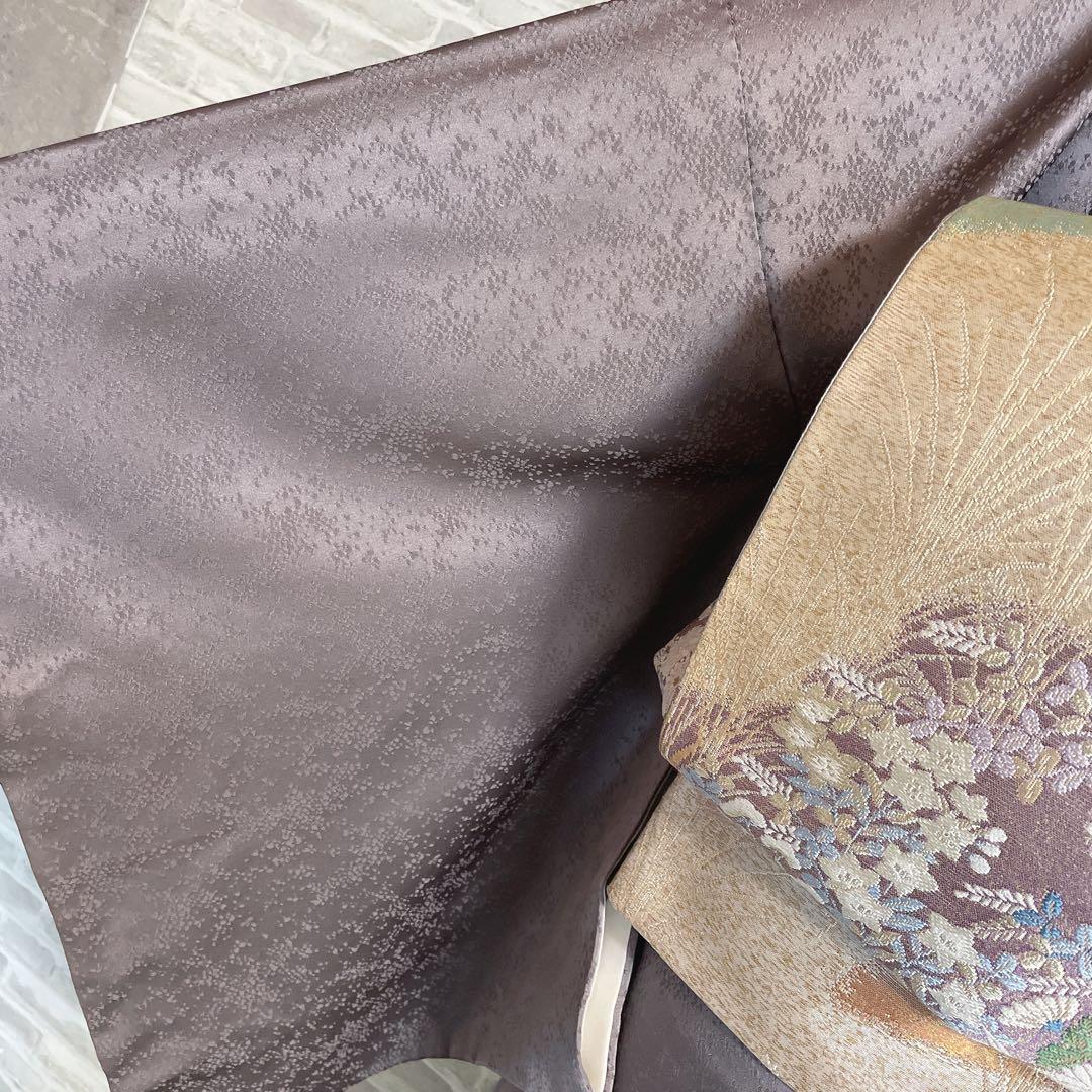 訪問着　フルセット　雪輪　松と梅　鹿の子絞り　金彩加工　手刺繍　着物　Q5