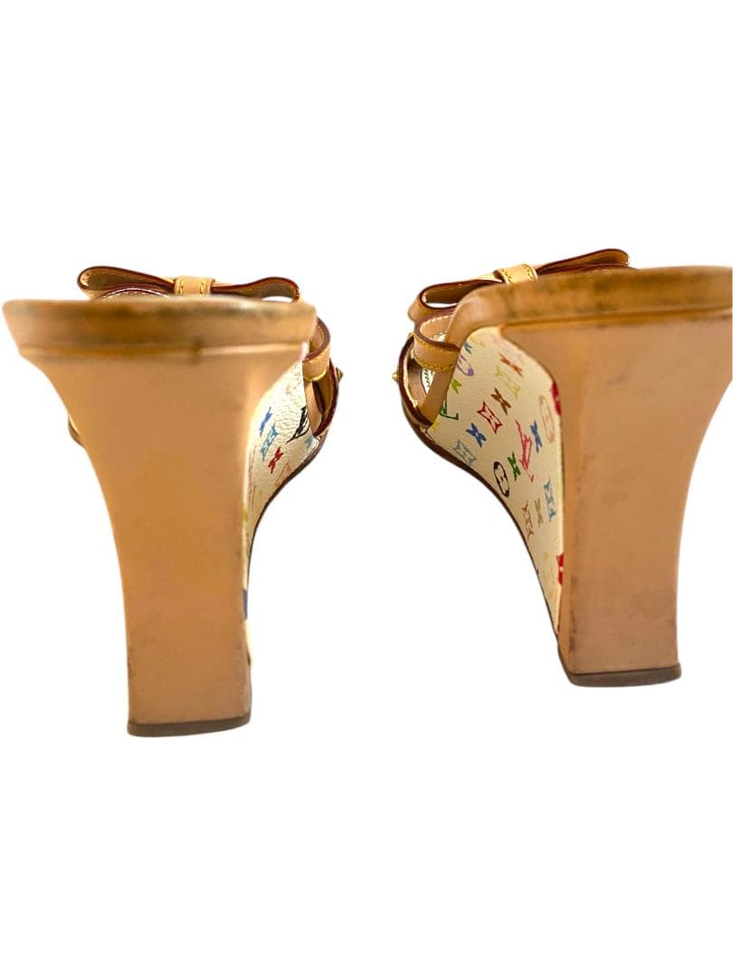 LOUIS VUITTON マルチカラー リボン サンダル ミュール 37