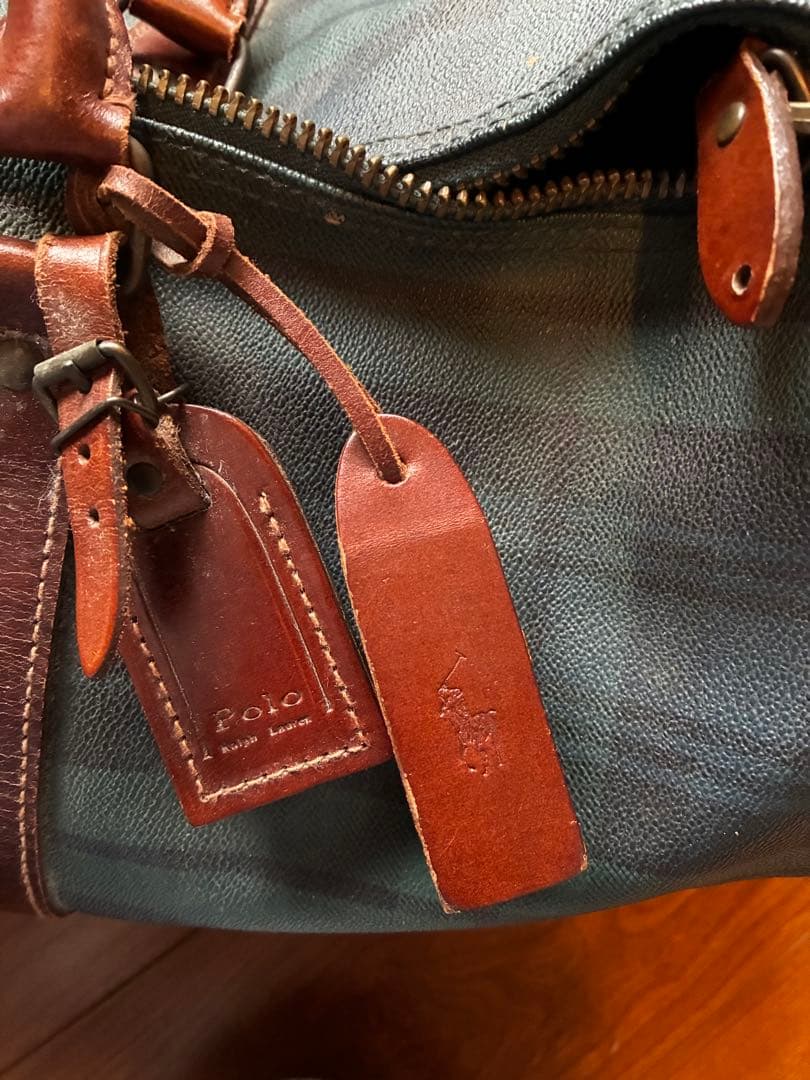 POLO RALPH LAUREN/PVC×レザー/ ボストンバック