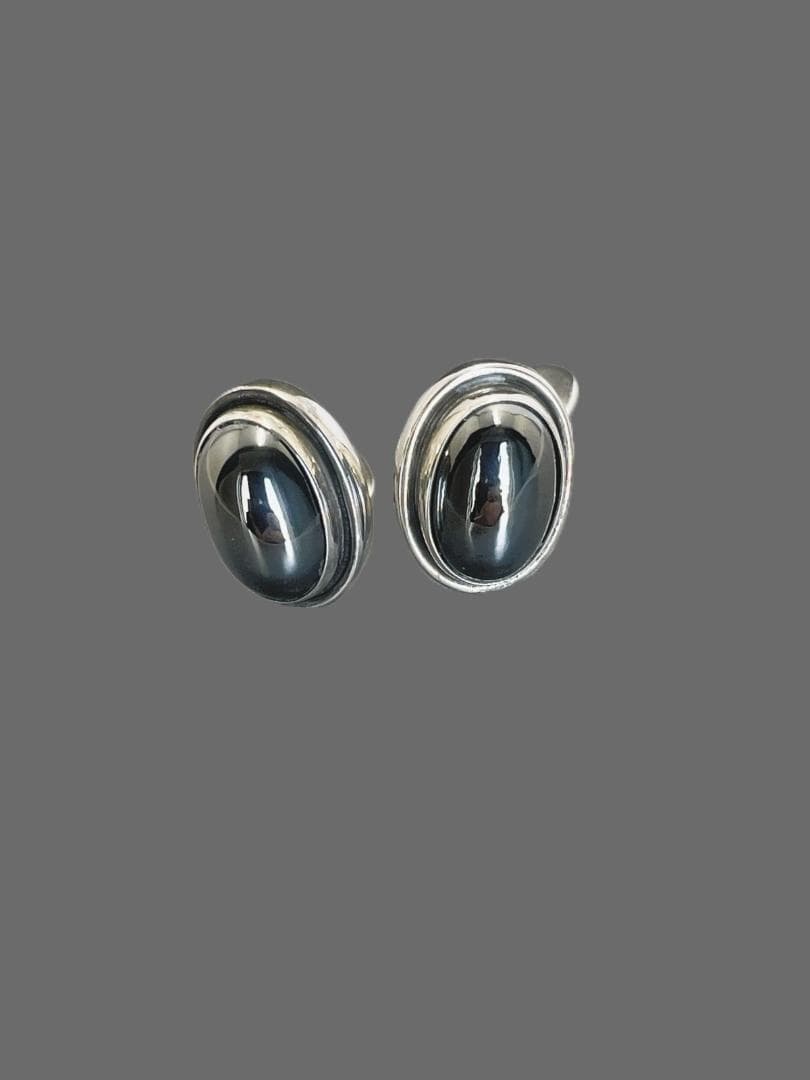   ジョージジエンセン カフス ヘマタイトとタイタック