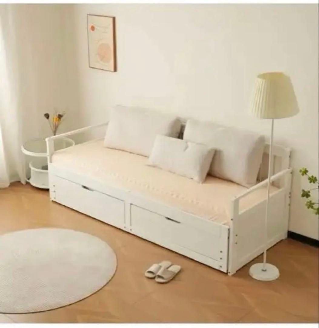 ソファベッド ディベッド 伸長式ベッド 収納付 新品未使用