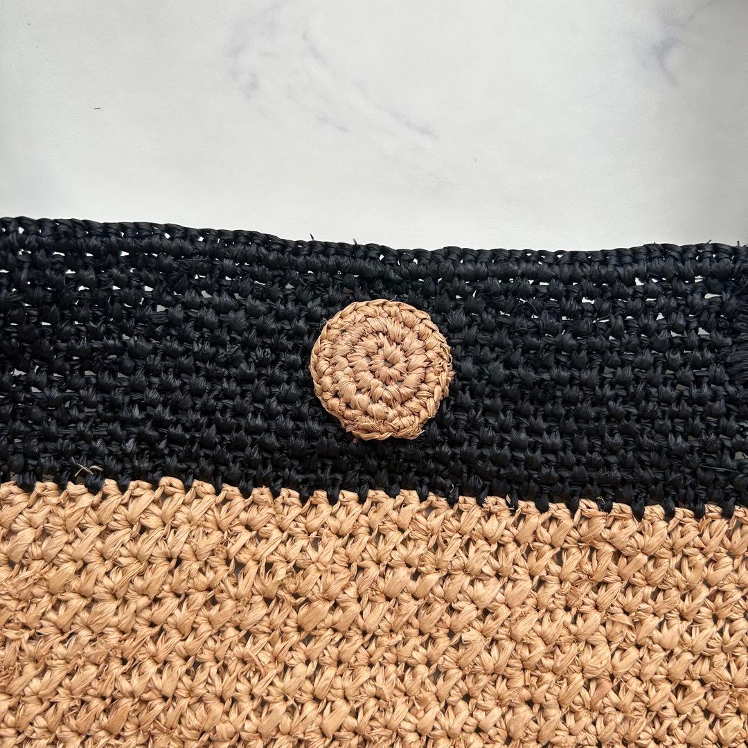 ヘレンカミンスキー ラフィア 肩掛け かごバッグ トートバッグ 大容量