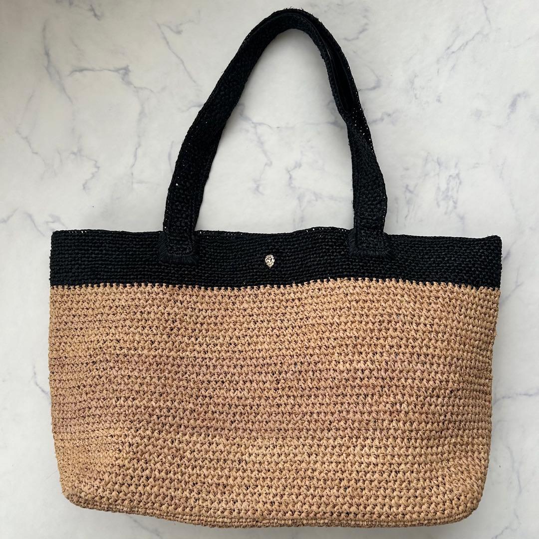 ヘレンカミンスキー ラフィア 肩掛け かごバッグ トートバッグ 大容量