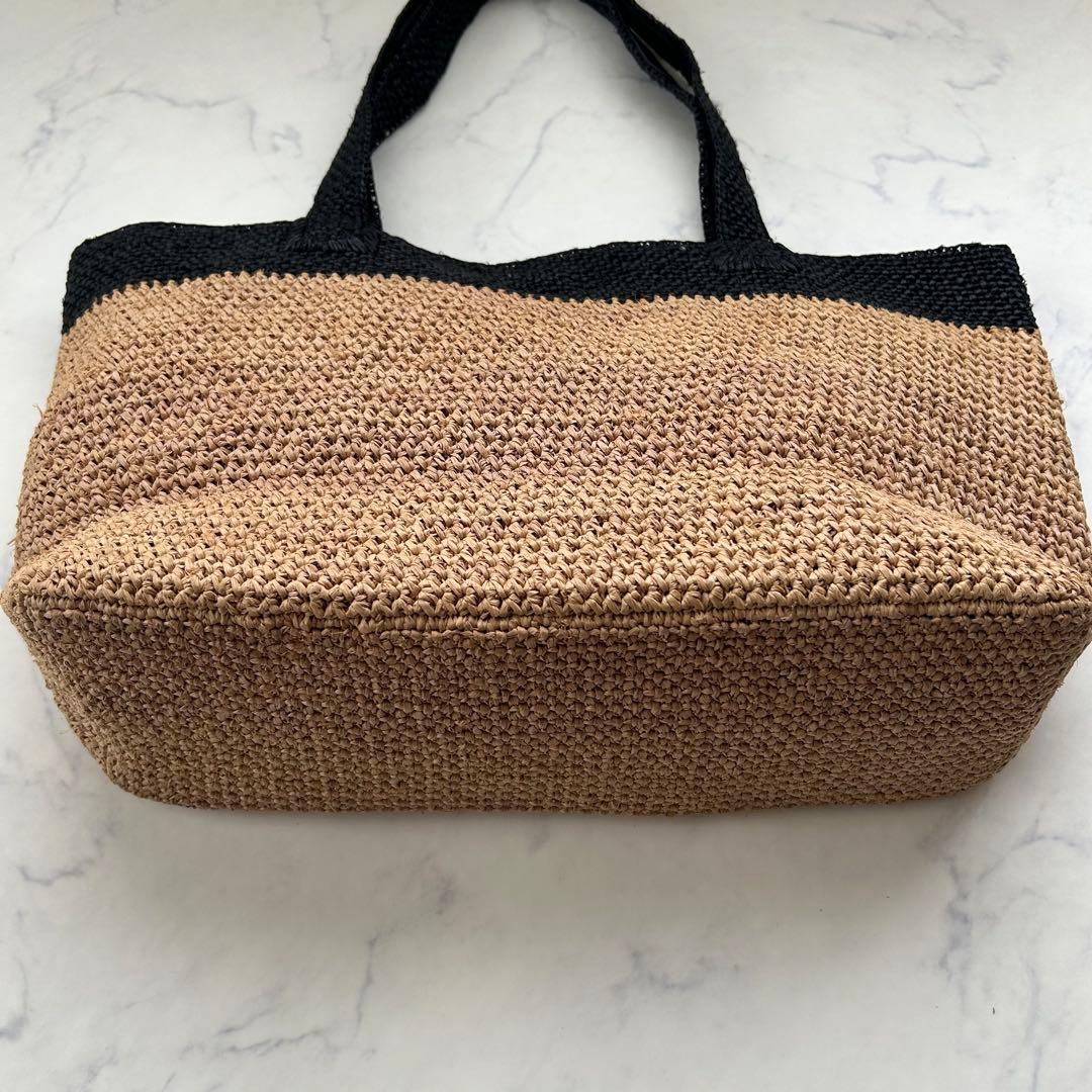 ヘレンカミンスキー ラフィア 肩掛け かごバッグ トートバッグ 大容量