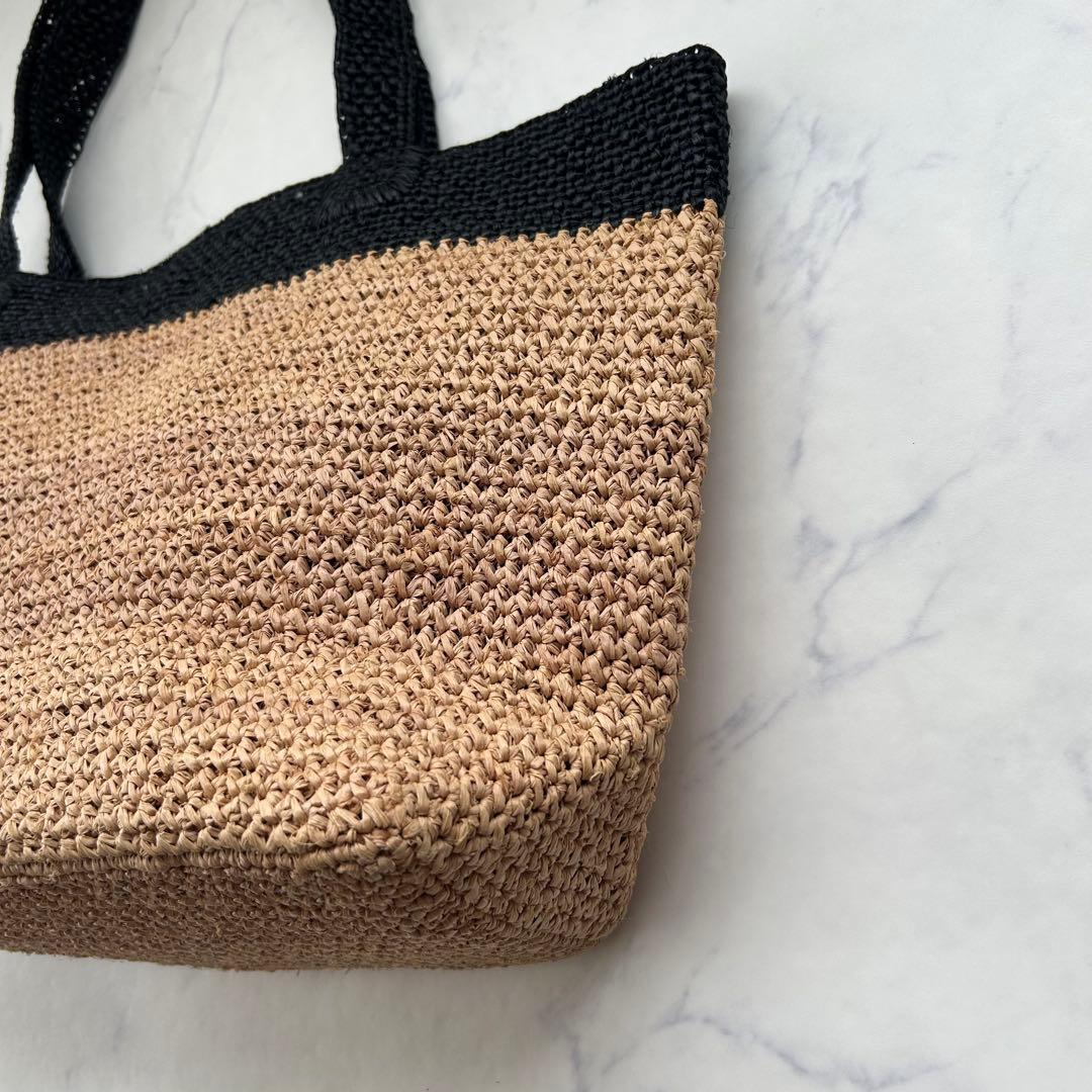 ヘレンカミンスキー ラフィア 肩掛け かごバッグ トートバッグ 大容量