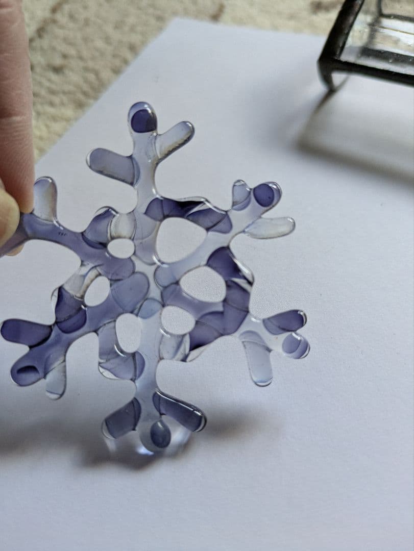 HARU　雪の結晶型チャーム 2個セット 透明と紫