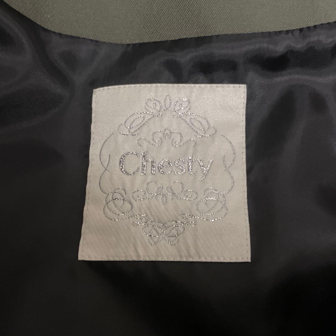 美品 Chesty レースデザインブルゾン　MA-1 ダブルジップジャケット