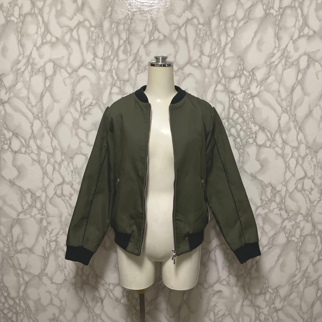 美品 Chesty レースデザインブルゾン　MA-1 ダブルジップジャケット