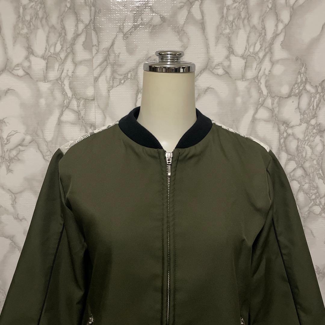 美品 Chesty レースデザインブルゾン　MA-1 ダブルジップジャケット
