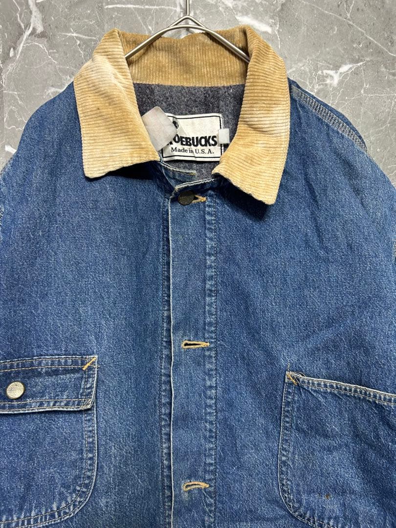 USA製 Roebucks デニムカバーオールXL相当 90s ヴィンテージ