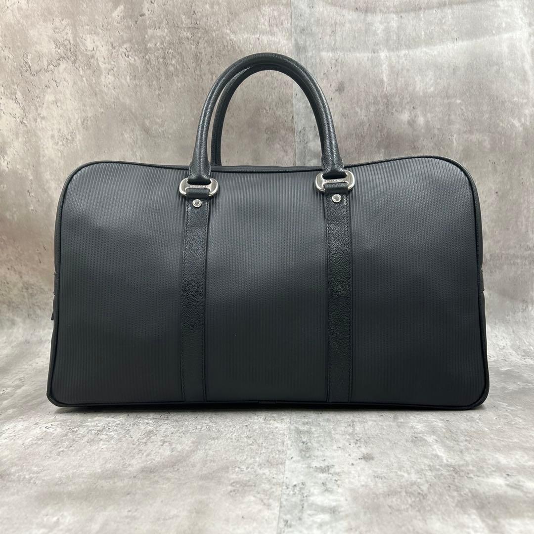 【美品・南京錠付】 ブルガリ ボストンバッグ ミレリゲ 大容量トラベル 出張