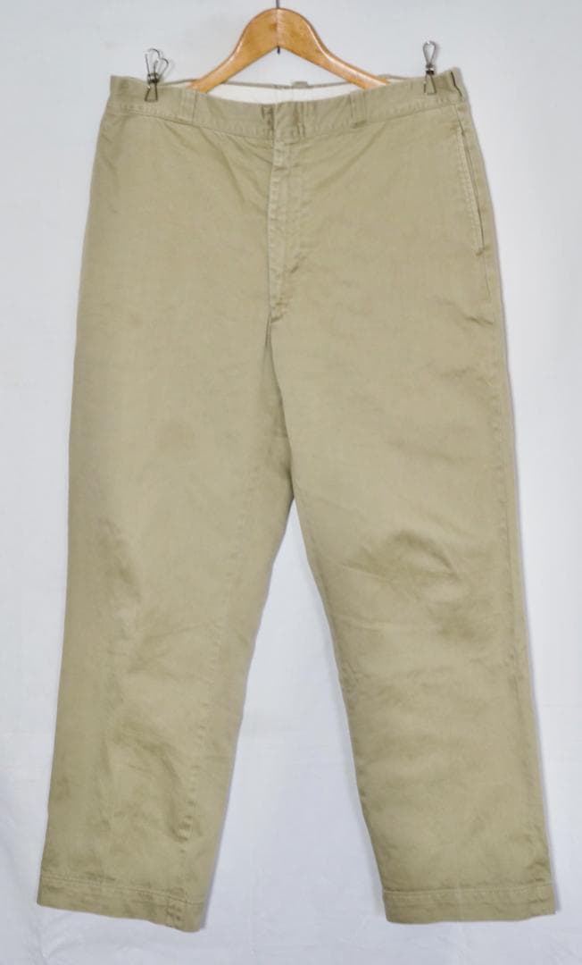ヴィンテージ　60s US ARMY コットンチノパン　カーキ　36×31