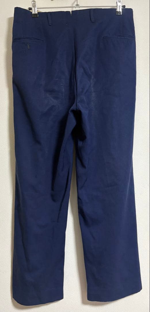 50s 60s スラックス ウール レーヨン ワイド ネイビー