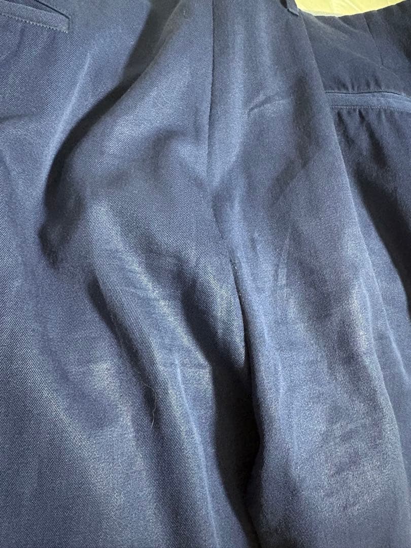 50s 60s スラックス ウール レーヨン ワイド ネイビー