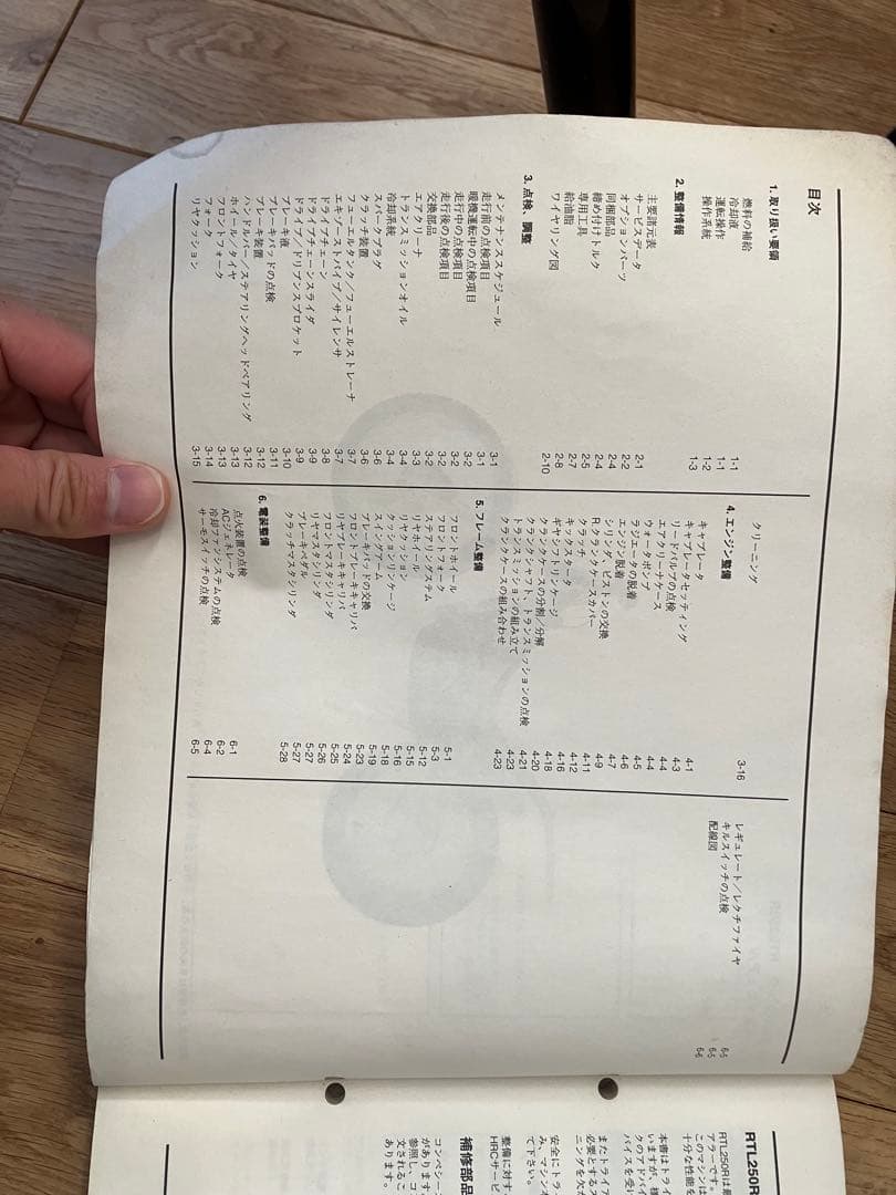 RTL250R トライアル　オーナーズマニュアルパーツリスト　2000