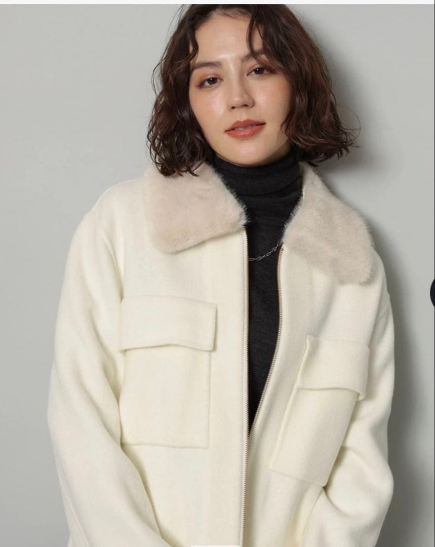 めりファー付きBIGポケットリバーブルゾン