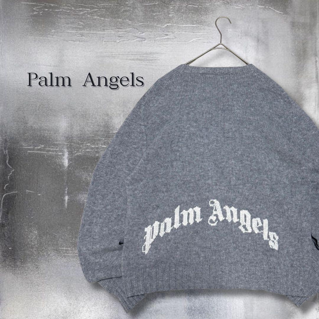 パームエンジェルス カーブロゴ セーター ニット グレー
