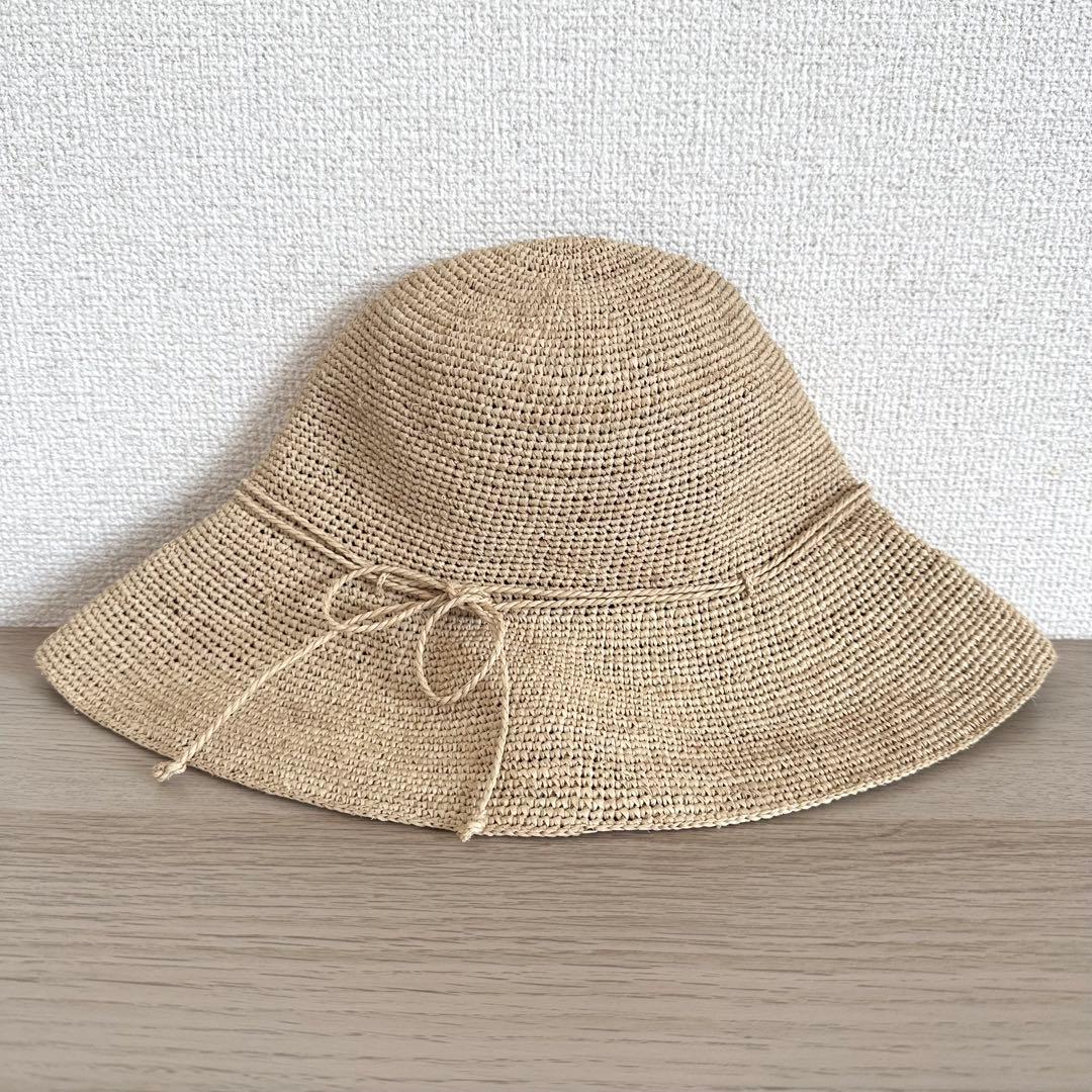 美品 HELEN KAMINSKI ベージュ ラフィアハット 麦わら帽子