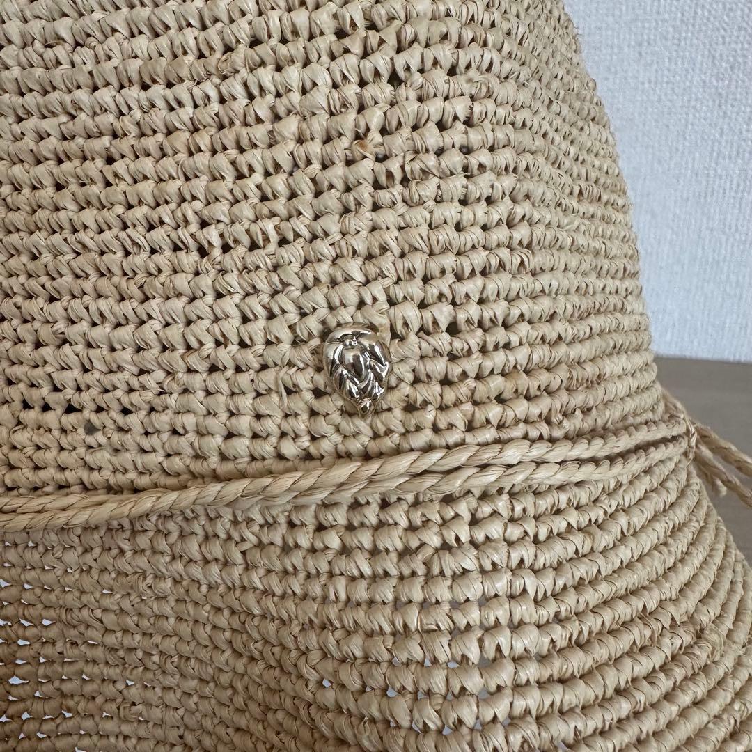 美品 HELEN KAMINSKI ベージュ ラフィアハット 麦わら帽子