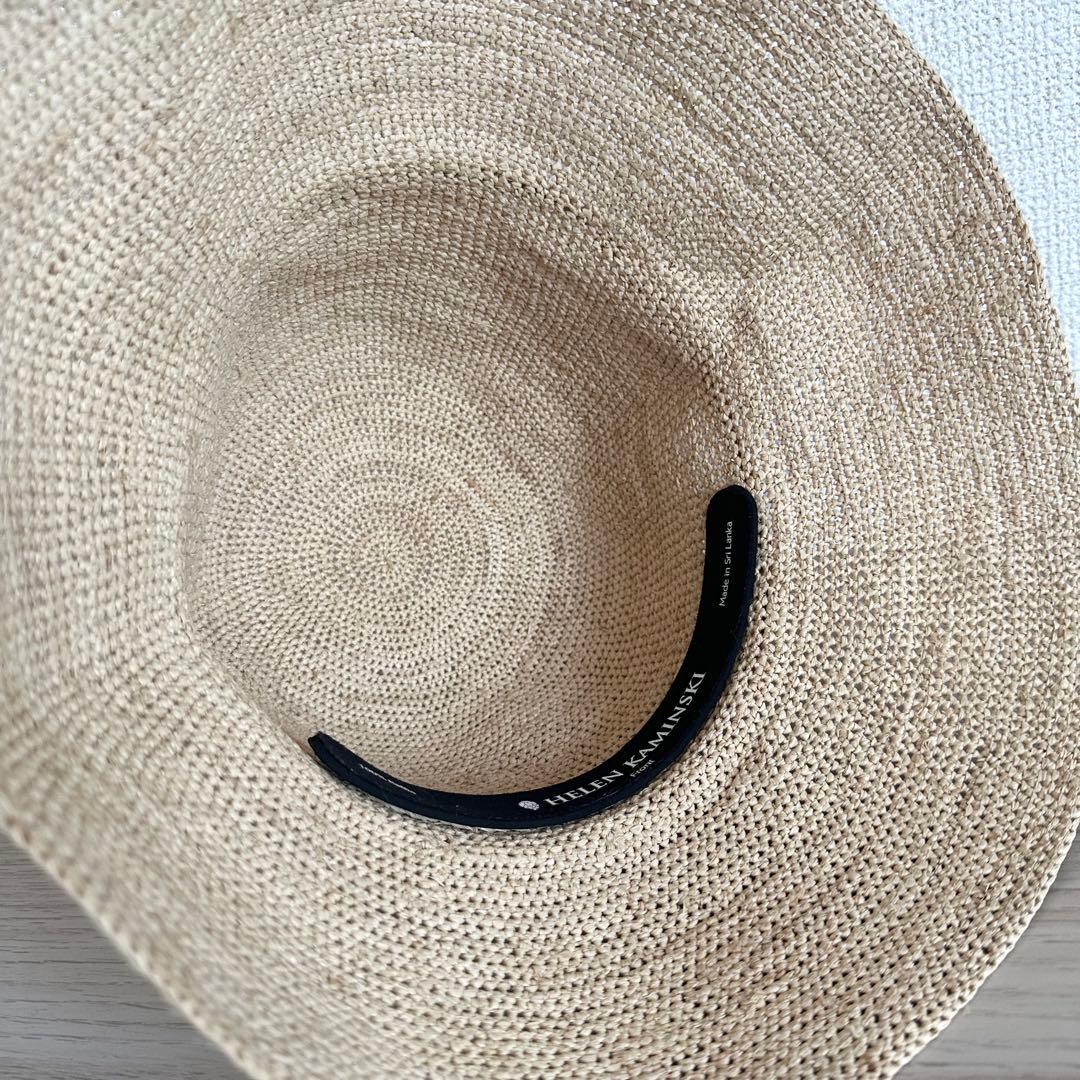 美品 HELEN KAMINSKI ベージュ ラフィアハット 麦わら帽子