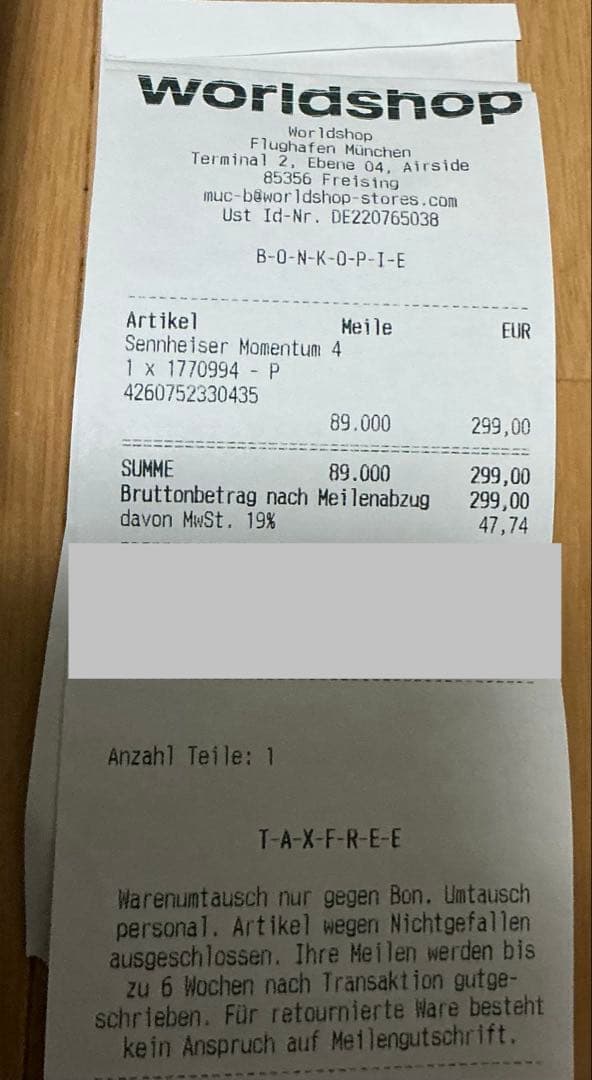 ゼンハイザー　LUFTHANSA EDITION MOMENTUM4ワイヤレス