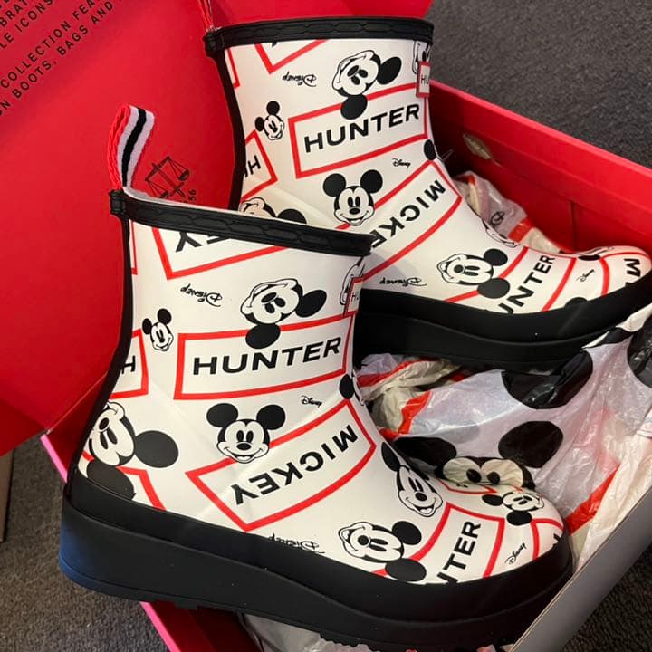 値下げ終【新品未使用】ハンター×ミッキー レインブーツ　US7