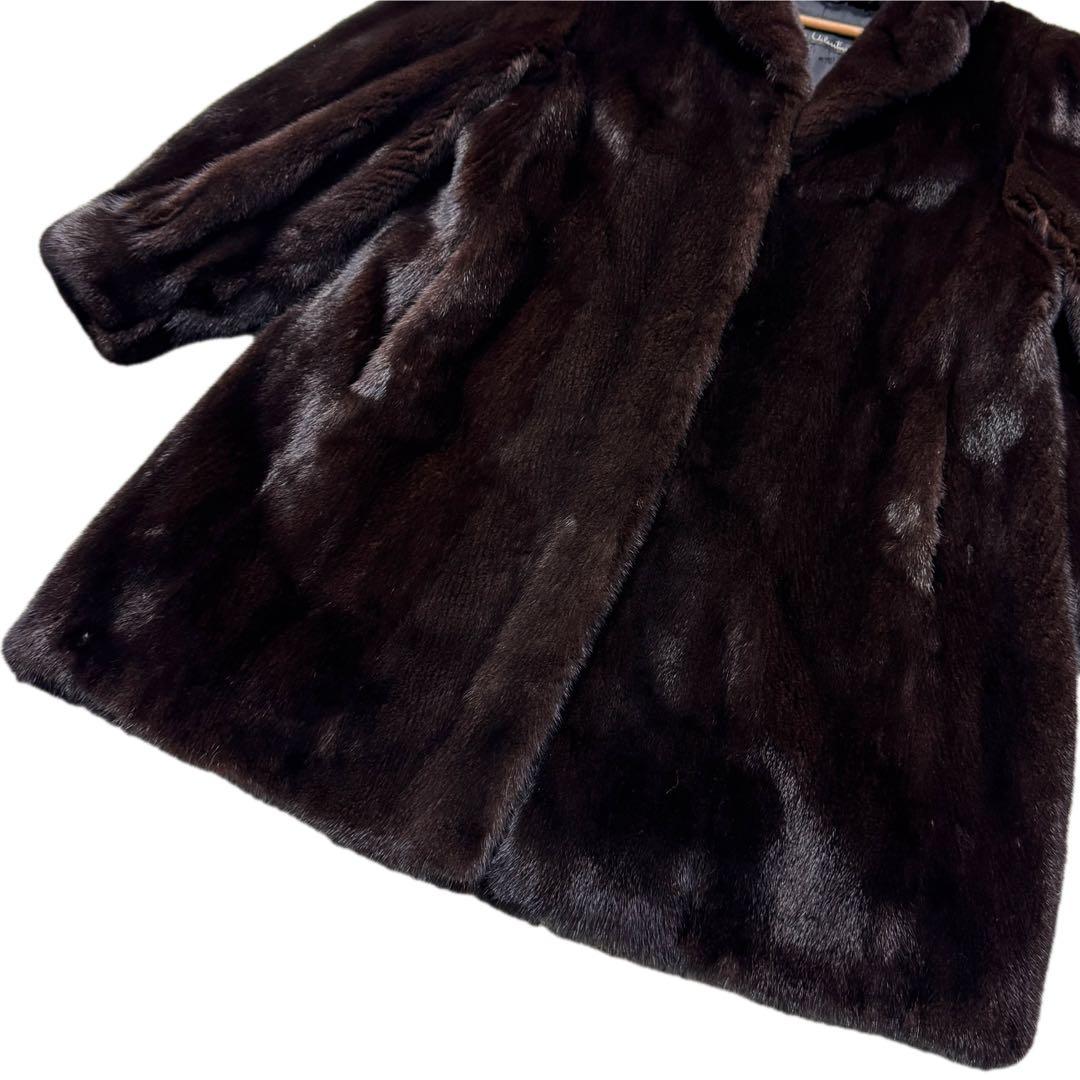 美品　総丈91cm　マリオヴァレンティ　グラマミンク　ファーコート　なめし柔らか