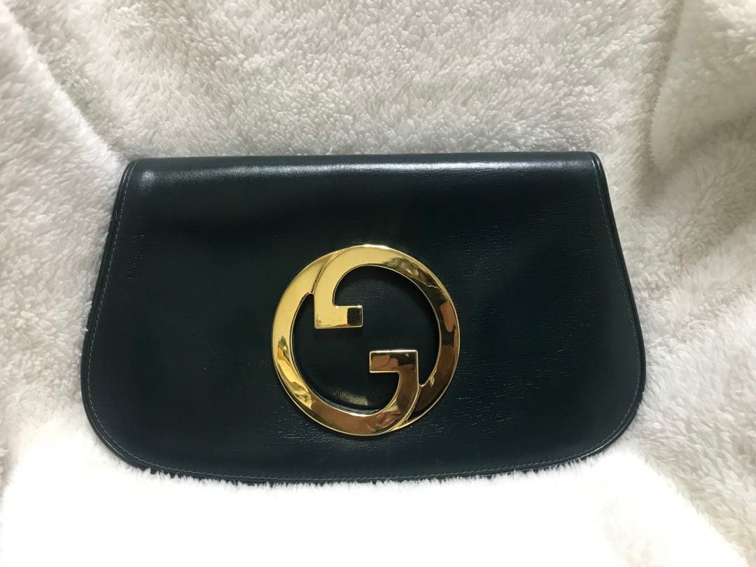 OLD GUCCI グリーンレザー クラッチバッグ