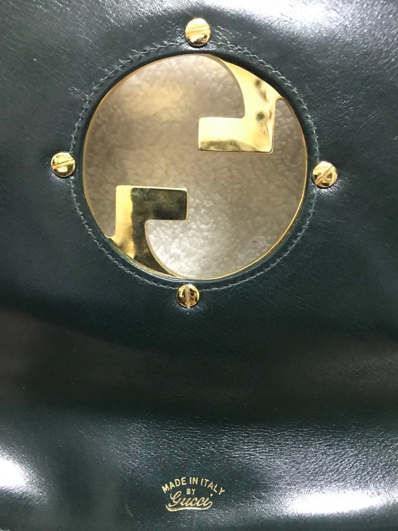 OLD GUCCI グリーンレザー クラッチバッグ