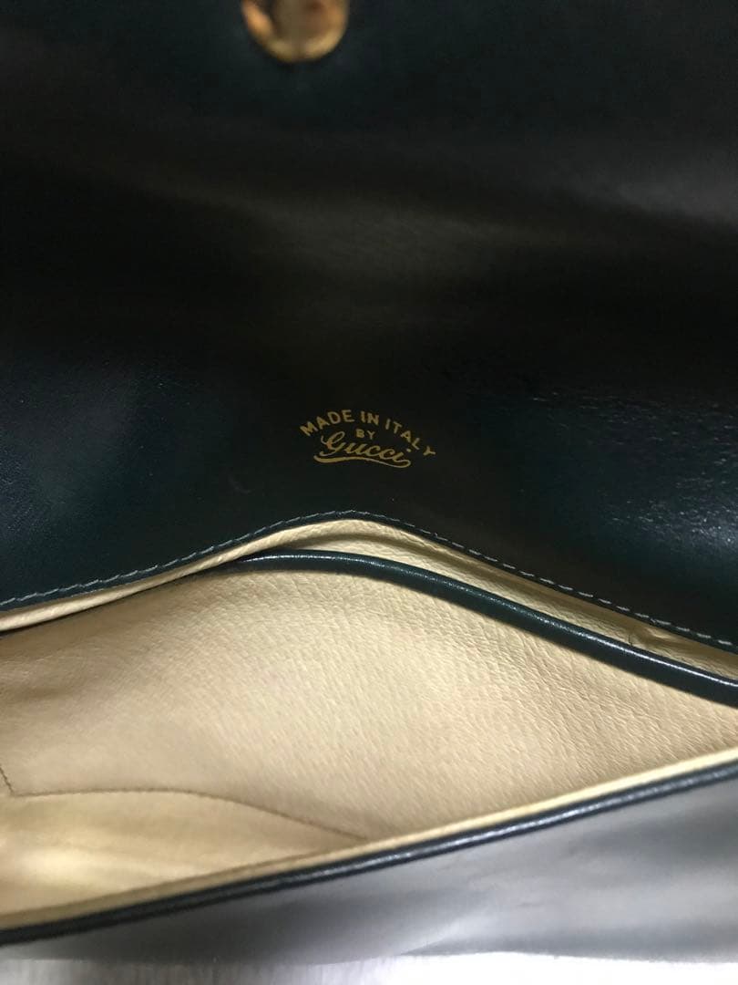 OLD GUCCI グリーンレザー クラッチバッグ