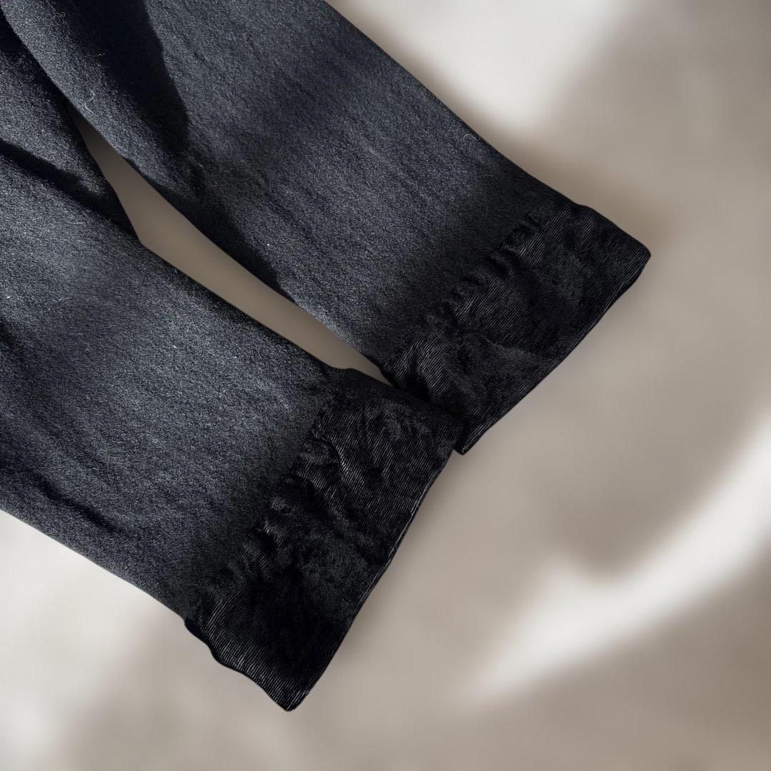 ビンテージ【ウール縮絨】トリココムデギャルソン　ジャケットS 黒　きりかえ　比翼