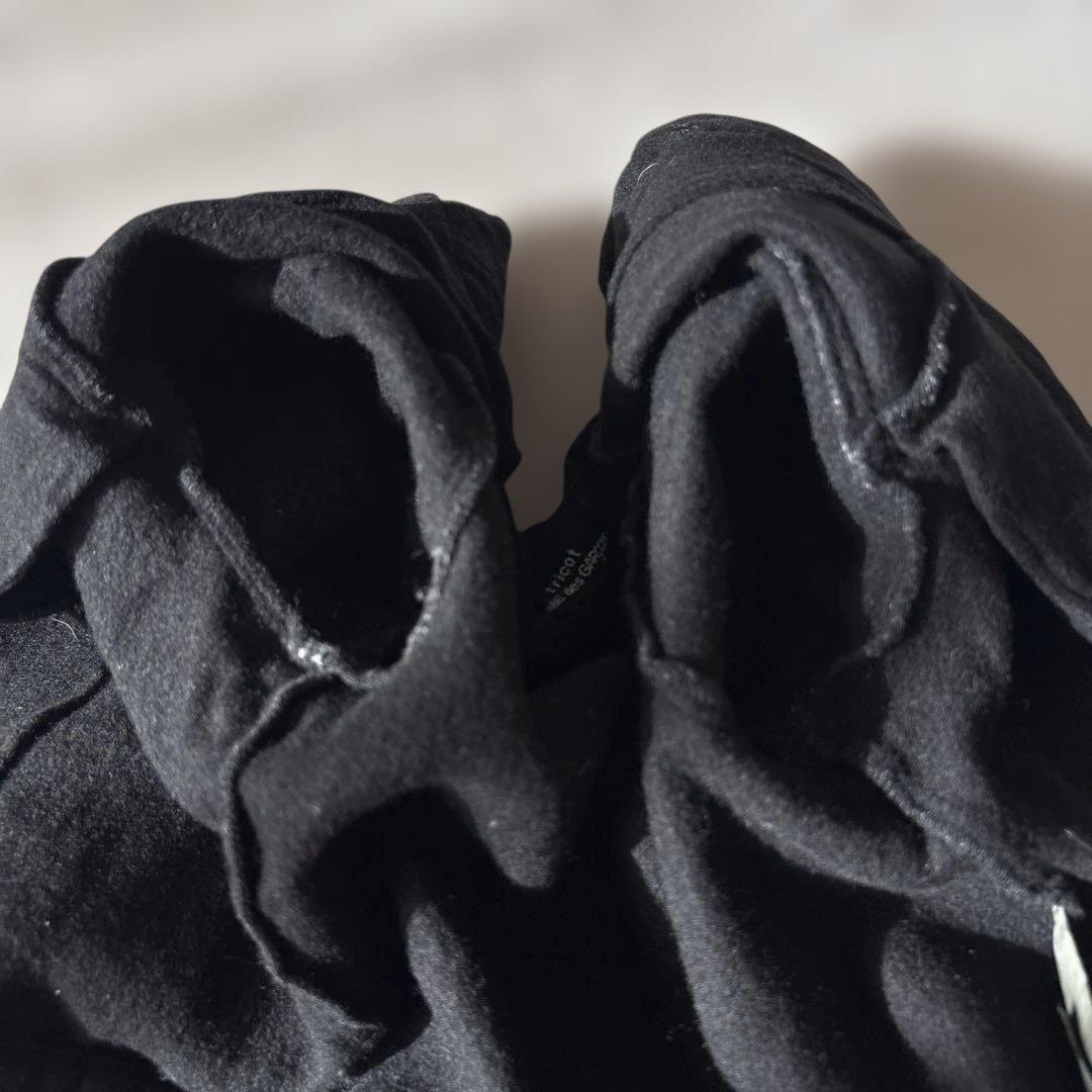 ビンテージ【ウール縮絨】トリココムデギャルソン　ジャケットS 黒　きりかえ　比翼