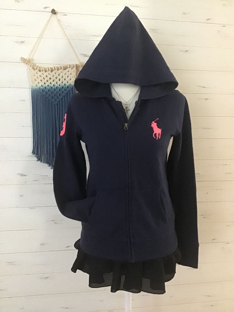 人気❤︎ラルフローレン★Y2K ビッグポニー パーカー ネイビー ピンク