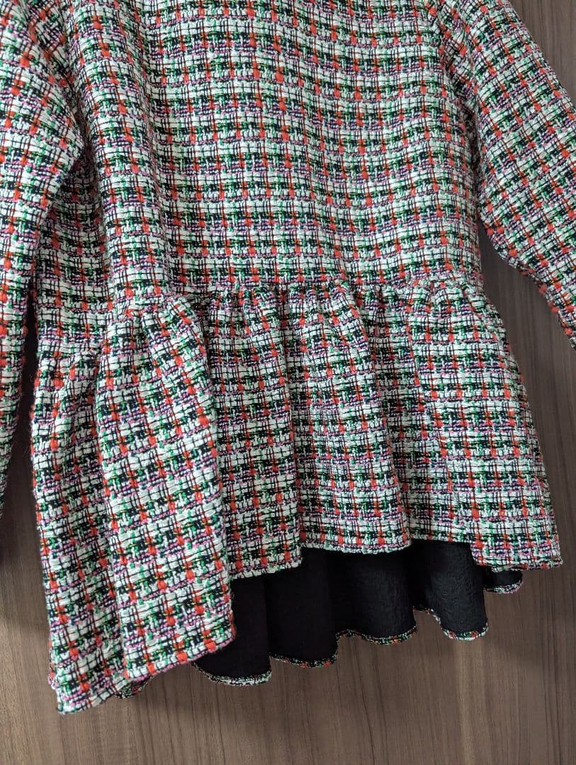 ツルバイマリコオイカワ ブラウス ペプラム ツイード Gala 36