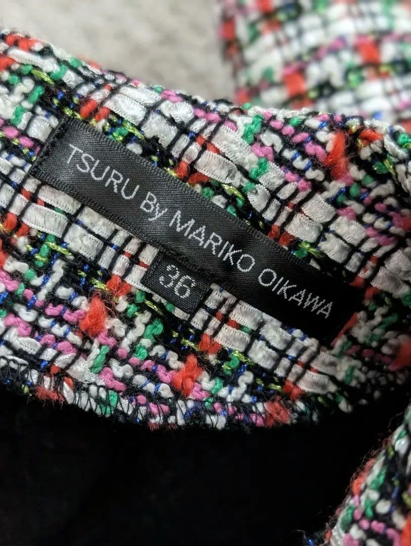 ツルバイマリコオイカワ ブラウス ペプラム ツイード Gala 36