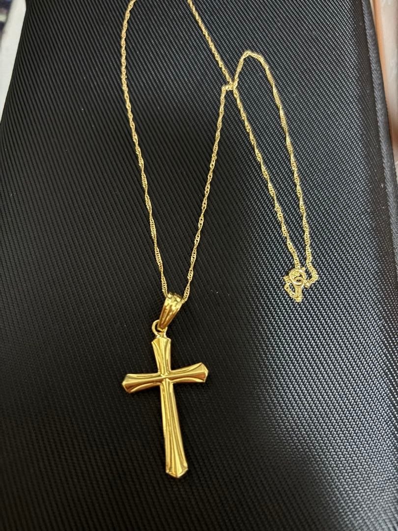 k18 十字架 ペンダント スクリューネックレスのセット