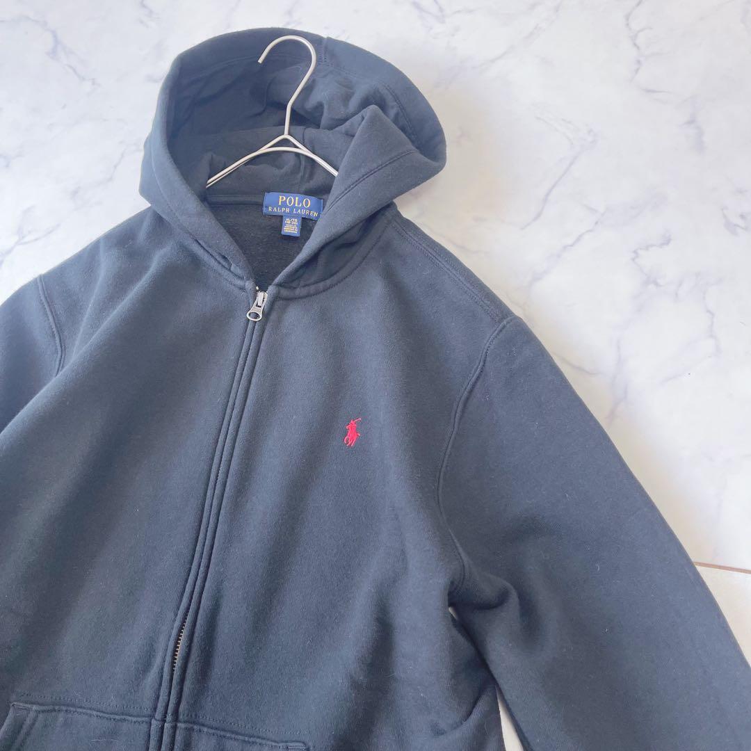 初心者【美品】ポロラルフローレン ジップアップ パーカー ポニー刺繍裏起毛