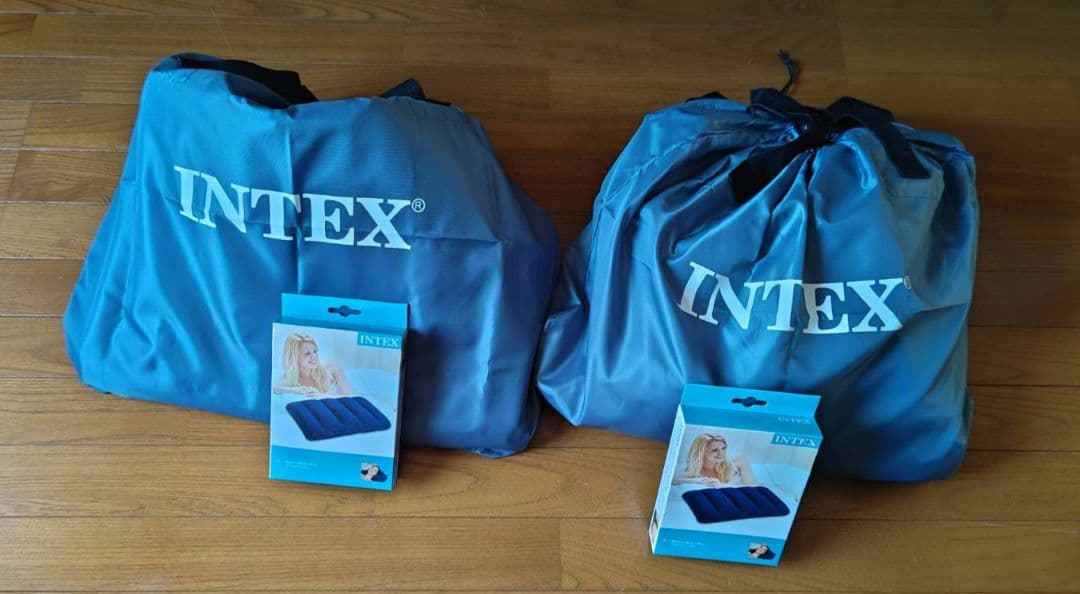 INTEX ウルトラプラッシュ 電動エアーベッド（シングル）ピロー付き 2セット